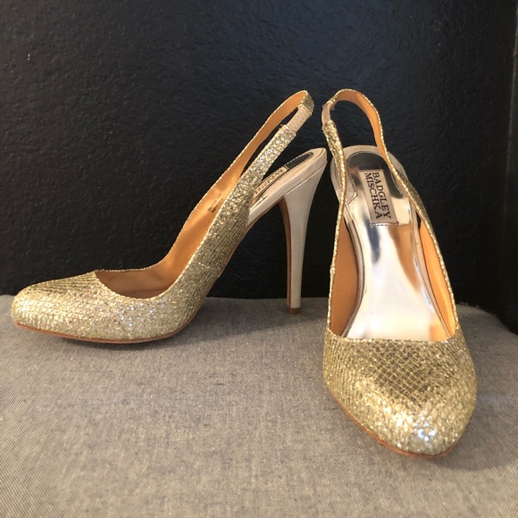 Badgley Mischka sparkly sling backs - Picture 3 of 7